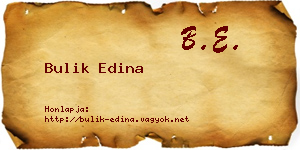 Bulik Edina névjegykártya