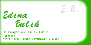 edina bulik business card